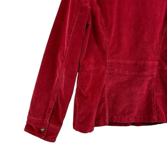 Dressbarn Womens Corduroy Jacket Red Stretch Pockets Large - Picture 6 of 10
